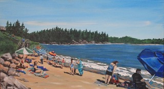 Sheila Howell. - Tide&#39;s In (New River Beach) Acrylic 11 x 20 $275
